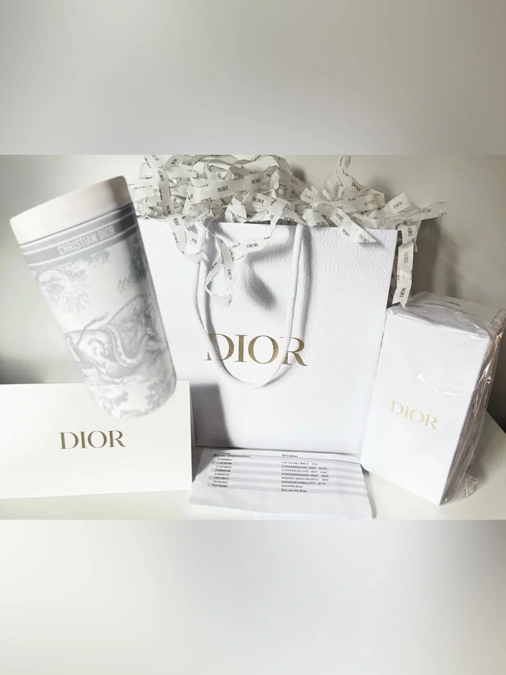 Dior Tumbler 400ml Toile DeJouy Jungle Animal White + Gray Bag - SEALED